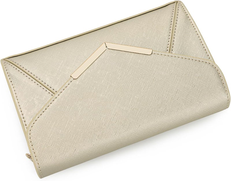 DEXMAY DM DEXMAY Women Envelope Clutch Faux Saffiano Leather Evening Handbag Foldover Clutch Bag Formal Dressy Purse - Image 5